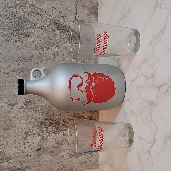 Holiday Silver Growler Santa Beer Ski Goggles Happy Holidays - Picture 1 of 8